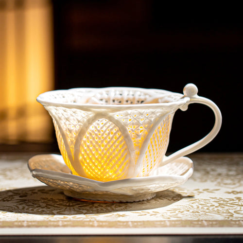 Hand-Woven Jade Ceramic Coffee Cup | Master Crafted Porcelain Latte Cup | 180ml