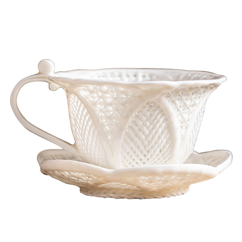 Hand-Woven Jade Ceramic Coffee Cup | Master Crafted Porcelain Latte Cup | 180ml