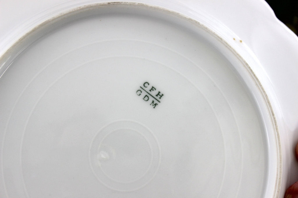 Antique CDF GDM Plate, 8.5 Inch, Sailing Ship and Seaweed 18465