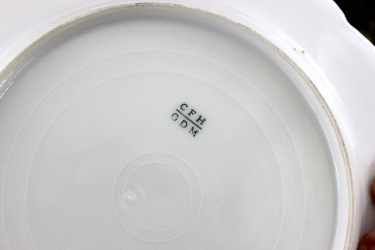 Antique CDF GDM Plate, 8.5 Inch, Sailing Ship and Seaweed 18465