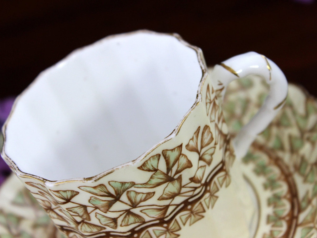 Antique EJDB Bodley Demi Teacup, FERN Demitasse Cup & Saucer 18456