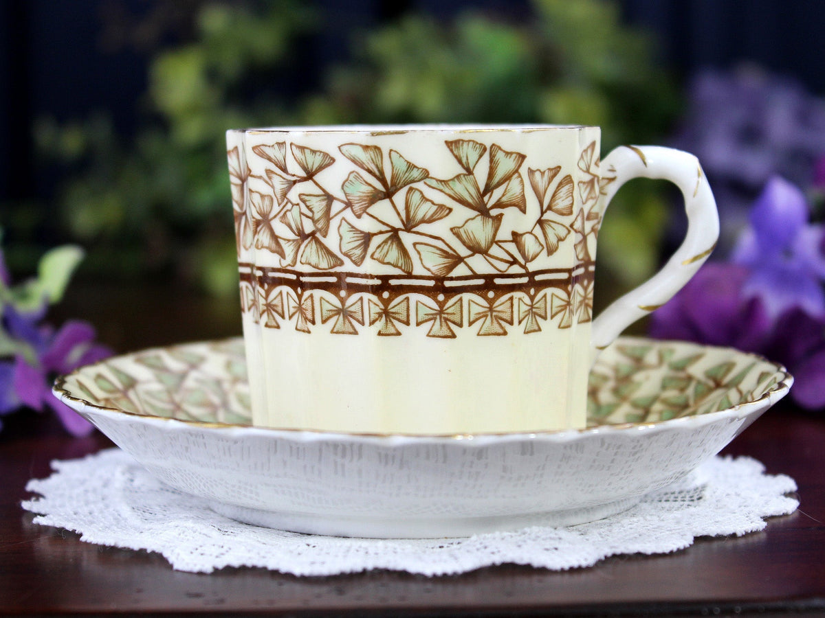 Antique EJDB Bodley Demi Teacup, FERN Demitasse Cup & Saucer 18456