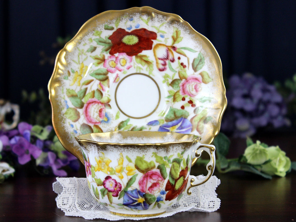 Queen Anne Pattern, Hammersley, Chintz Teacup & Saucer 18472