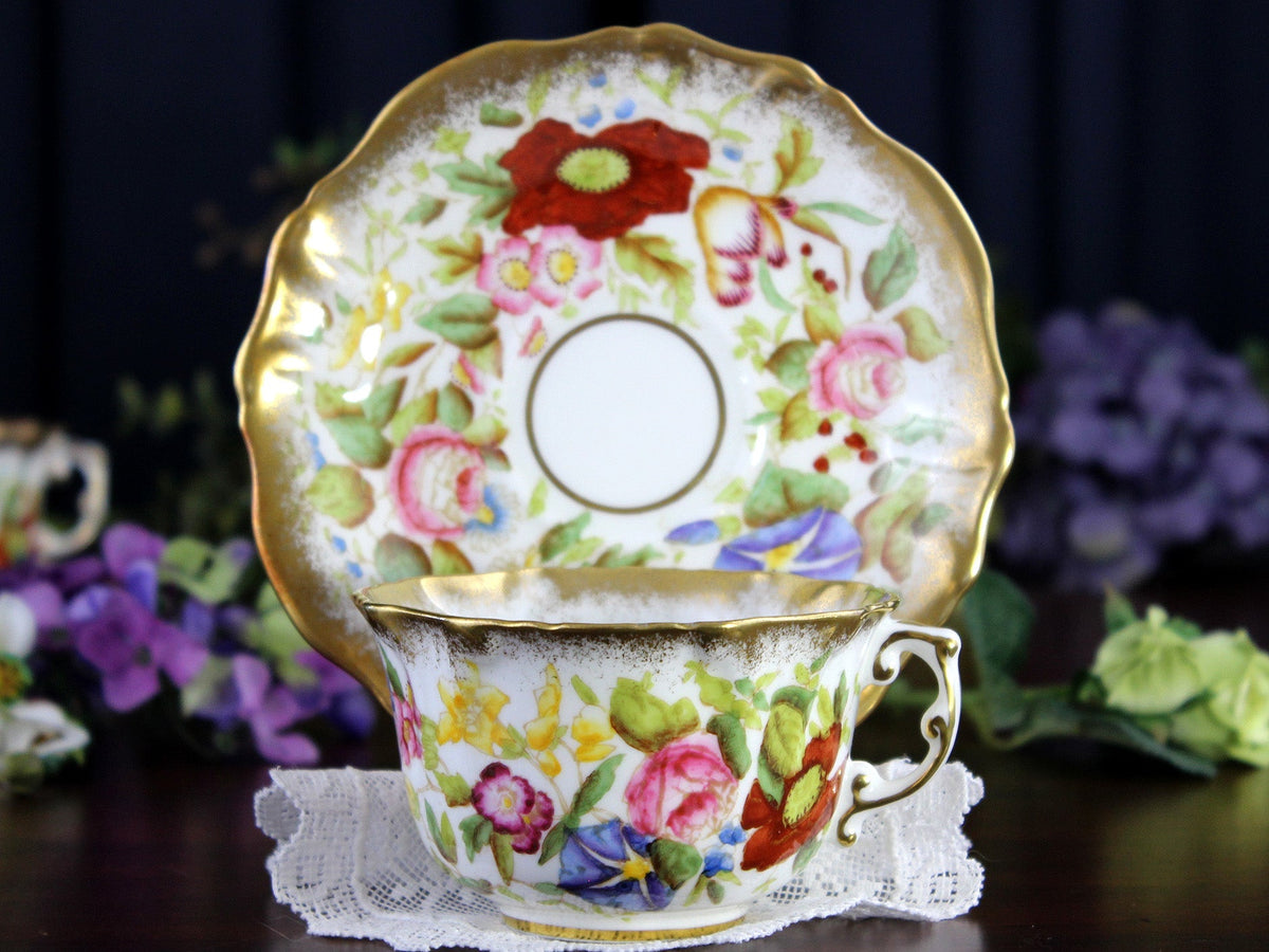 Queen Anne Pattern, Hammersley, Chintz Teacup & Saucer 18472