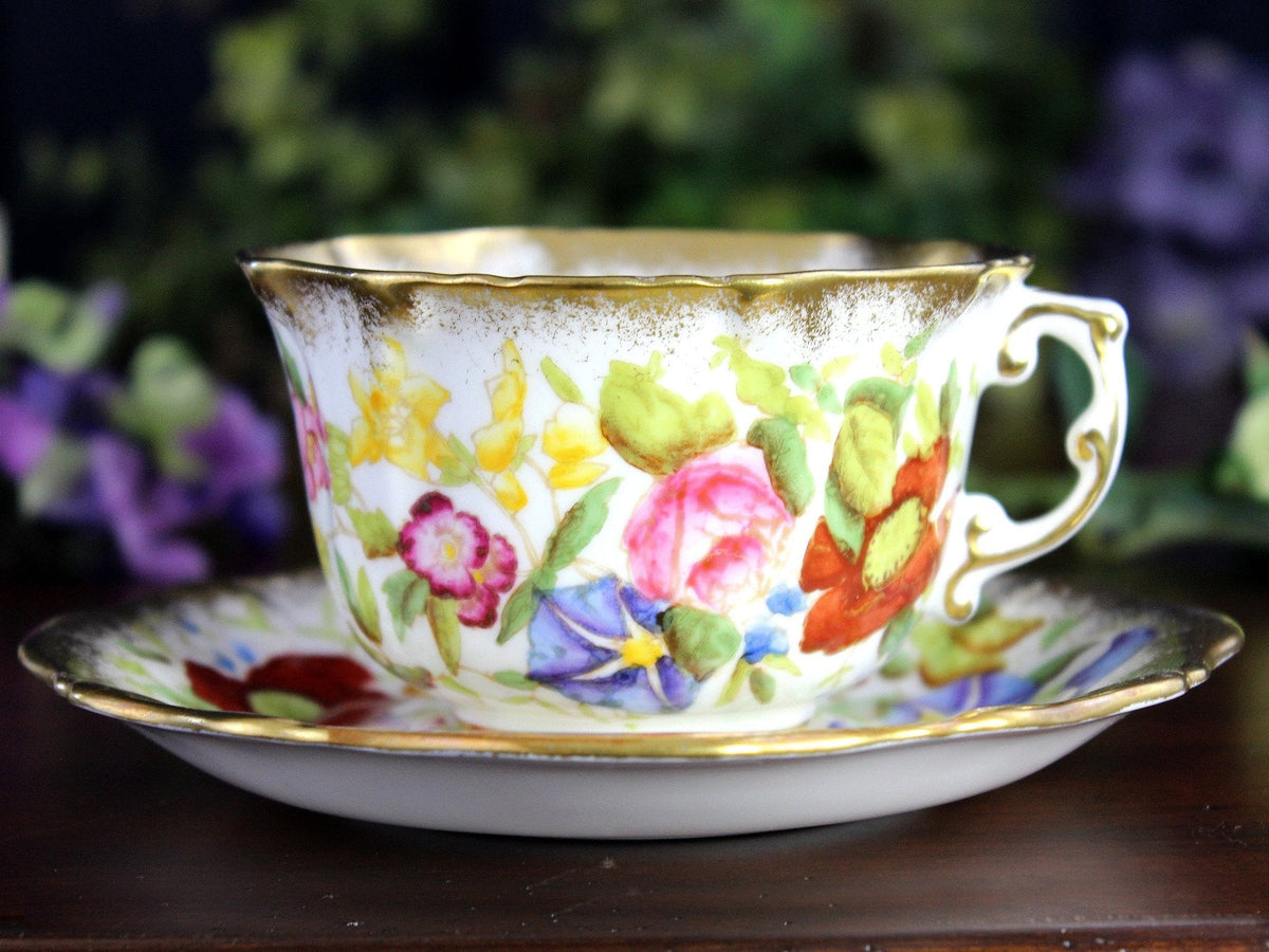Queen Anne Pattern, Hammersley, Chintz Teacup & Saucer 18472