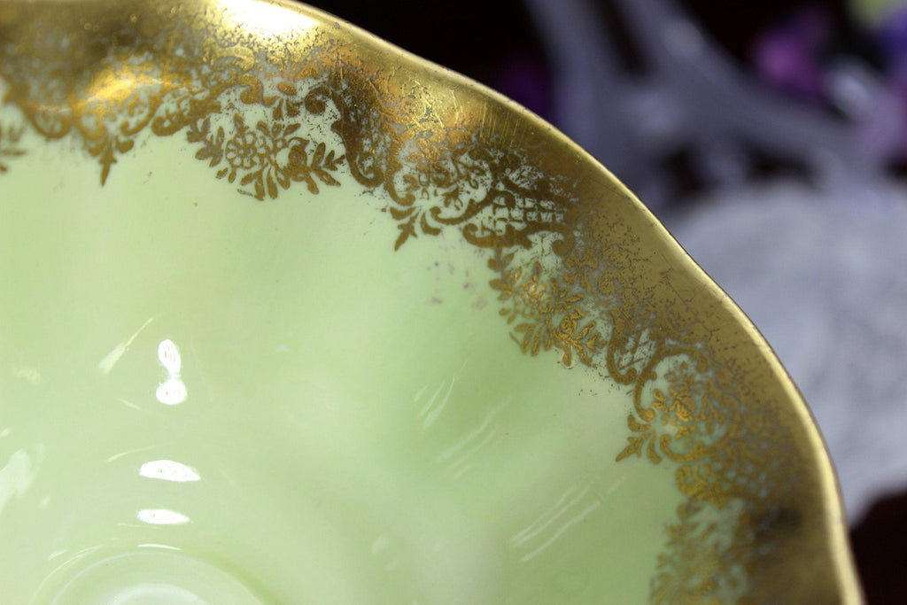 Royal Albert, Portrait Series, Minty Green Tea Cup & Saucer, English Teacups 18467