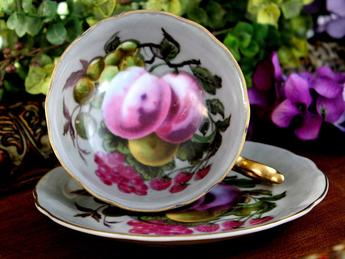 Royal Sealy, Japanese Tea Cup, Fruit, Wide Mouth, Teacup & Saucer 18477