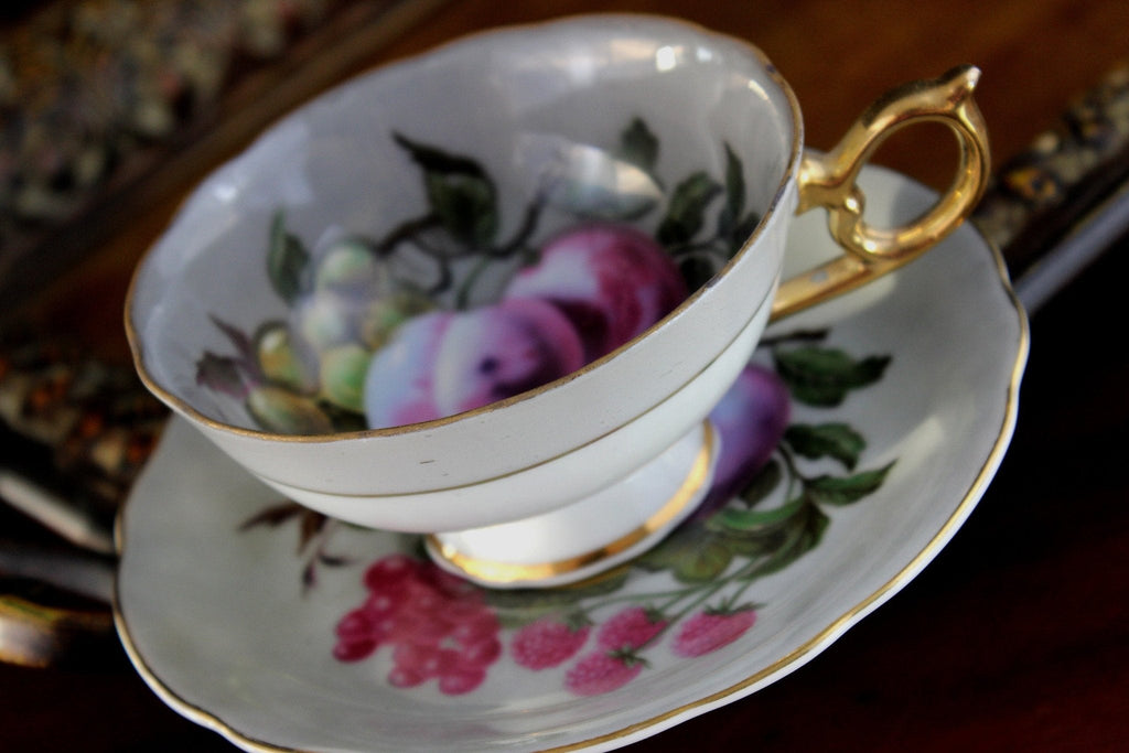 Royal Sealy, Japanese Tea Cup, Fruit, Wide Mouth, Teacup & Saucer 18477