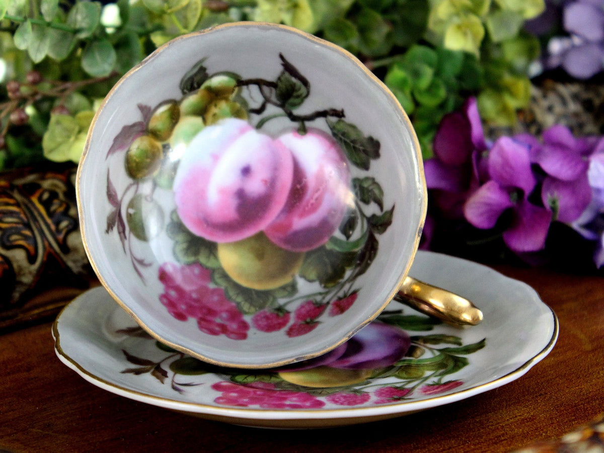 Royal Sealy, Japanese Tea Cup, Fruit, Wide Mouth, Teacup & Saucer 18477