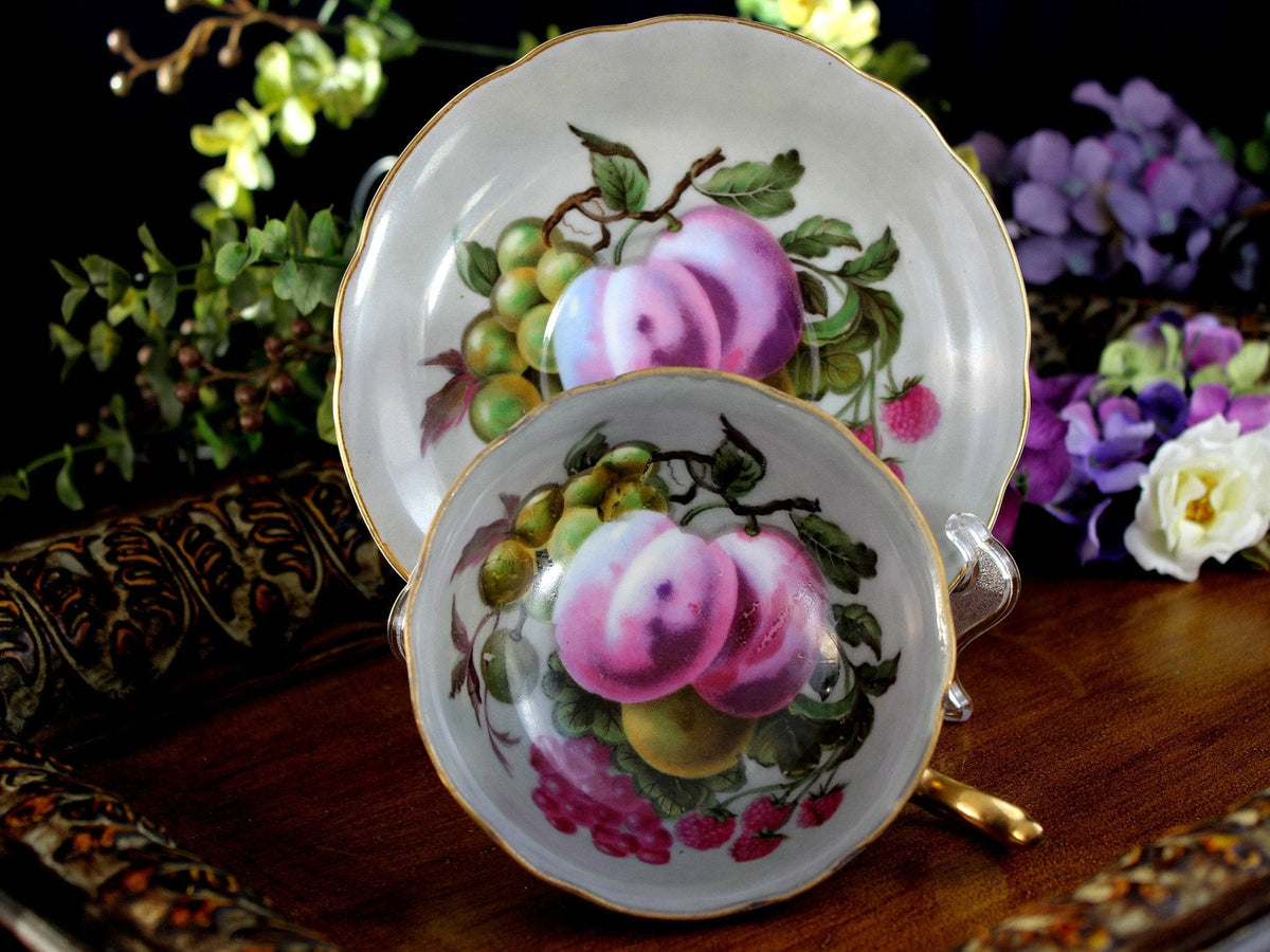Royal Sealy, Japanese Tea Cup, Fruit, Wide Mouth, Teacup & Saucer 18477